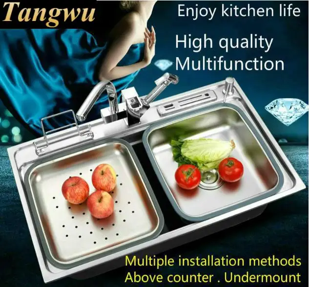 Бесплатная доставка кухонная раковина толщиной 0 8 мм пищевой класс 304