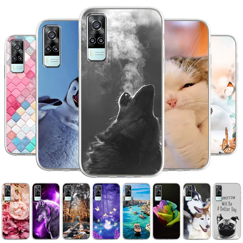

Soft Silicone TPU Case For Vivo Y31 Back Case For vivo Y51 2020 V2030 6.Phone Cover Cute Cartoon Phone Bumper Coque
