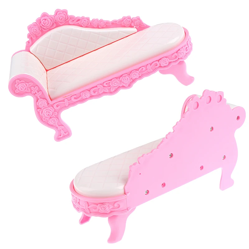 Модный розовый длинный диван с подушками масштаб 1/12 мебель для кукольного домика