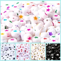 new acrylic diy letter beads oblate for jewelry making handmade oil dripping five pointed star 47mm