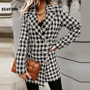 Новое модное осенне-зимнее женское Шерстяное Пальто с отворотом, повседневный костюм, кардиган с пуговицами, пальто с длинными рукавами, элегантная тонкая офисная куртка