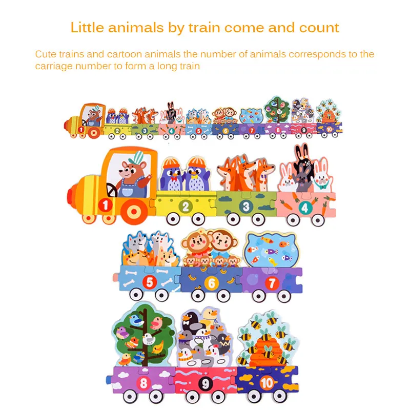

Ladder Size Digital Animal Traffic Cognitive Puzzle Early Learning Counting 0-10 Math Toy Montessori Toy for Children