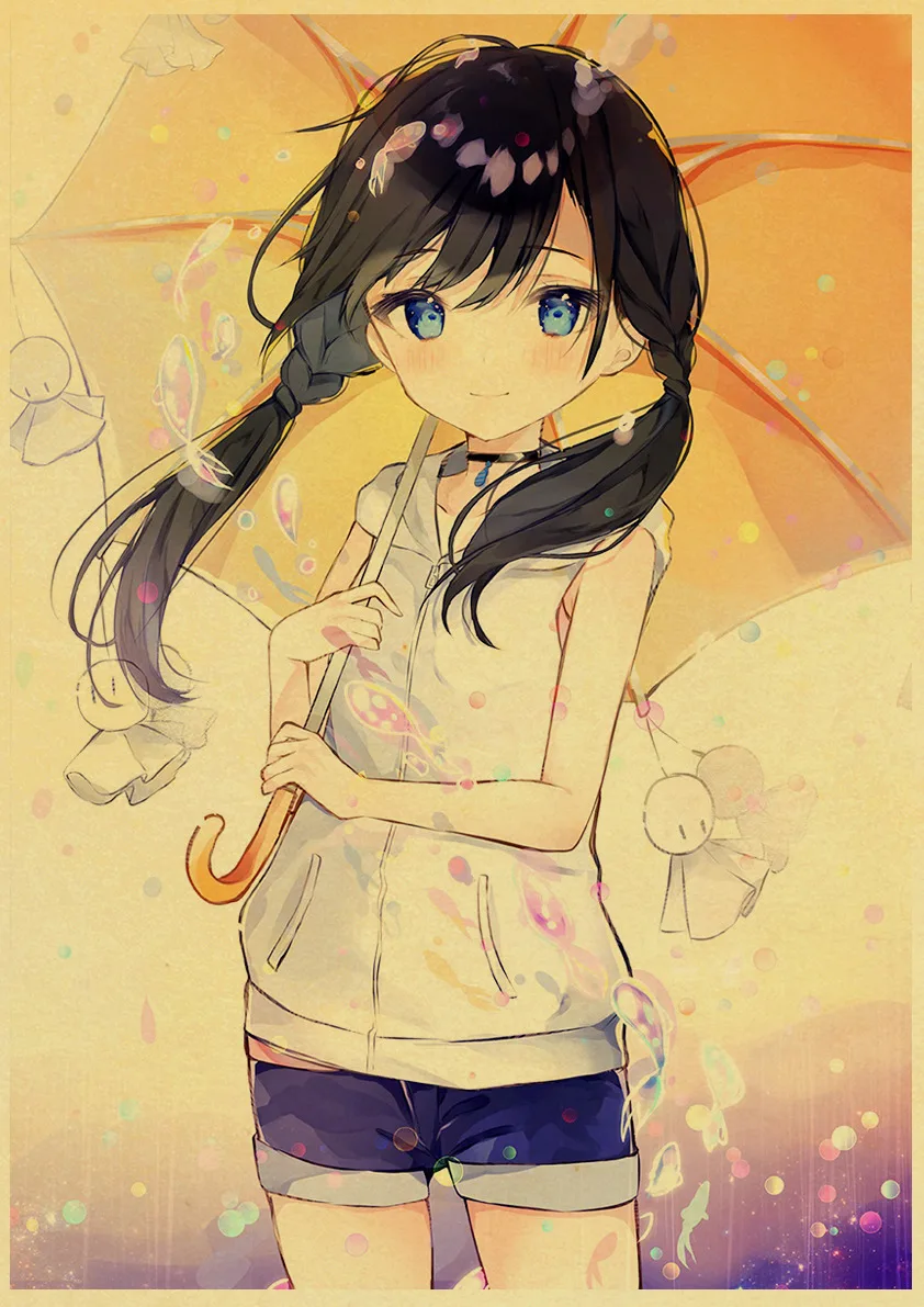 E171 Makoto Shinkai фильм выветривание с вами Ретро плакаты японский унисекс Декор крафт-бумага Детская Спальня Декор - Color: E171