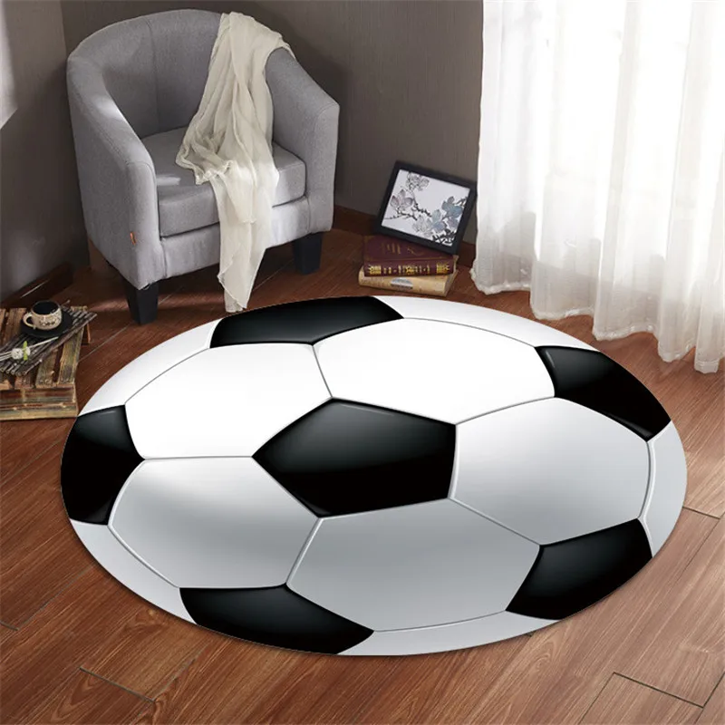 Круглый спортивный коврик, баскетбольный мяч, противоскользящий футбольный коврик для игры, детский коврик для гостиной, спальни, коридора