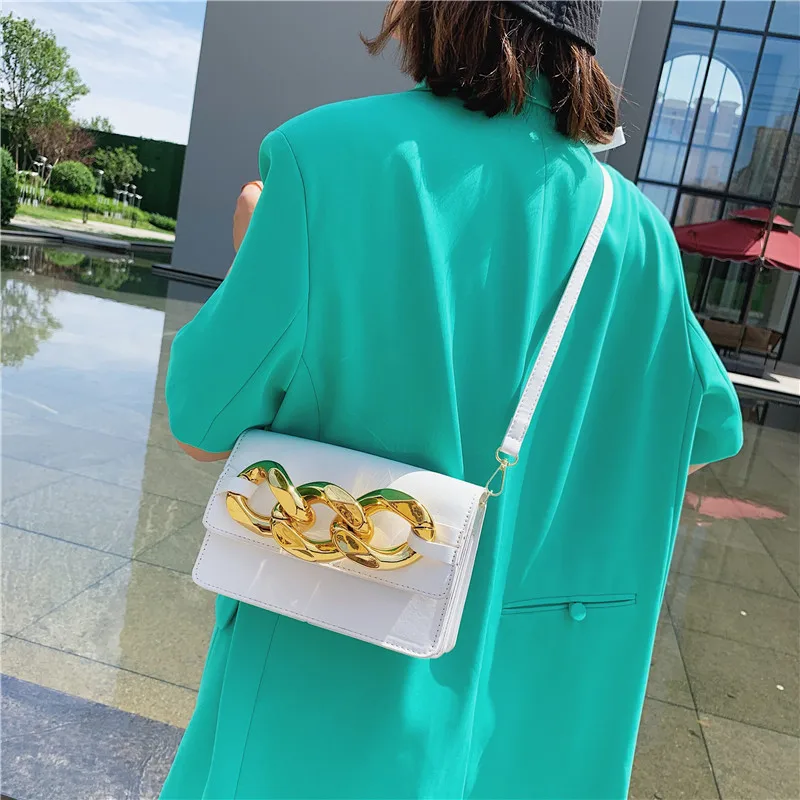 

European and American Thick Chain Bags Handbags 2021 New Fashion Cross-border Small Square Bags Popular Shoulder Crossbody Bag