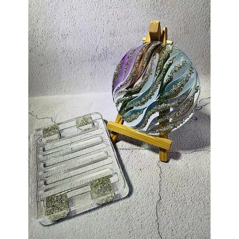 

1 Set Coaster+Base Stand Epoxy Resin Mold Cup Mat+Storage Rack Silicone Mould DIY Crafts Ornaments Making Tool