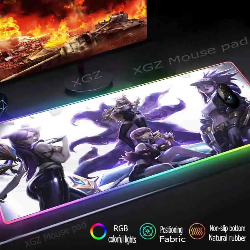 Mairuigee Горячая Большая RGB коврик для мыши с краями блокировки аниме вечерние милые