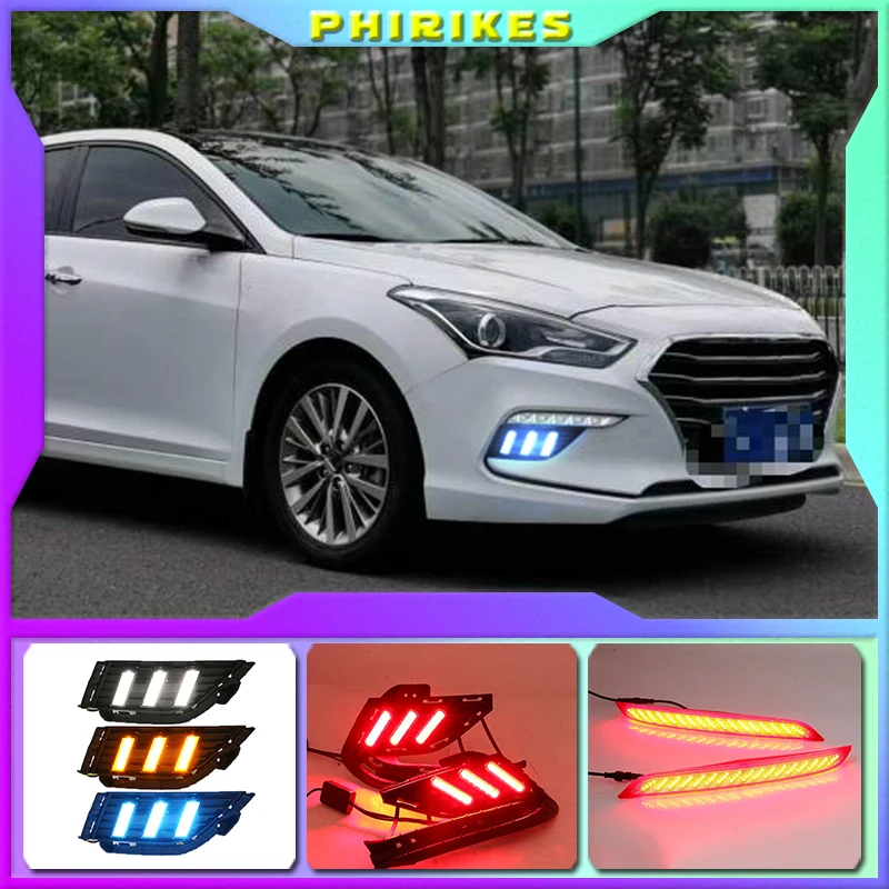 

1Pair LED Daytime Running Light Turning Signal Lamp DRL Day Light Front Bumper Fog Light For Hyundai MISTRA 2017 2018 2019