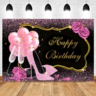 Виниловый фон Yeele Queen на высоком каблуке для девочек, для фотосъемки на день рождения, с розовыми романтическими розами