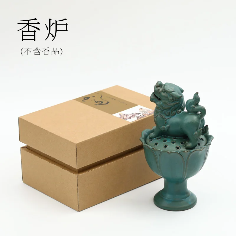 Lotus Chinese Incense Burner Ceramic Home Zen Holder Smoke Fountain Queimador De Incenso Temple Decoration EF50XL | Дом и сад