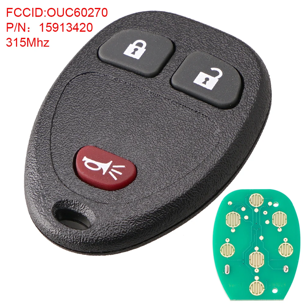 

315 МГц дистанционный ключ для автомобиля замена 3 кнопки дистанционного ключа дистанционный ключ брелок для автомобильных ключей OUC60270 подх...