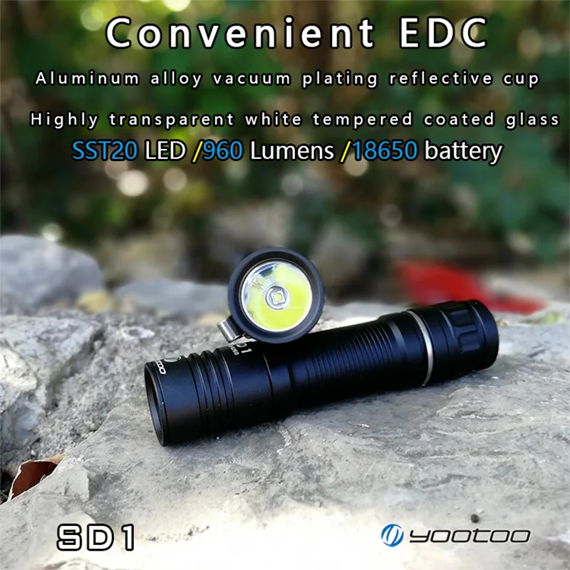 Yootoo новейший SD1 SST20 960 Люмен 4 режима 18650 светодиодный фонарик EDC уличный мини