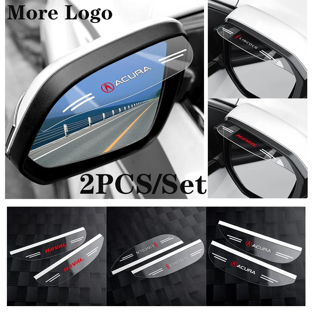 2PCS PVC Car Refit Back Mirror Eyebrow Rain Cover Sticker For Mitsubishi Pajero L200 Galant Evolution Evo X RVR ASX Lancer EX | Автомобили