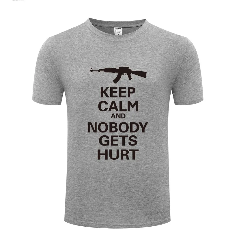 Забавная хлопковая Футболка AK47 с надписью сохраняй спокойствие никто не делает