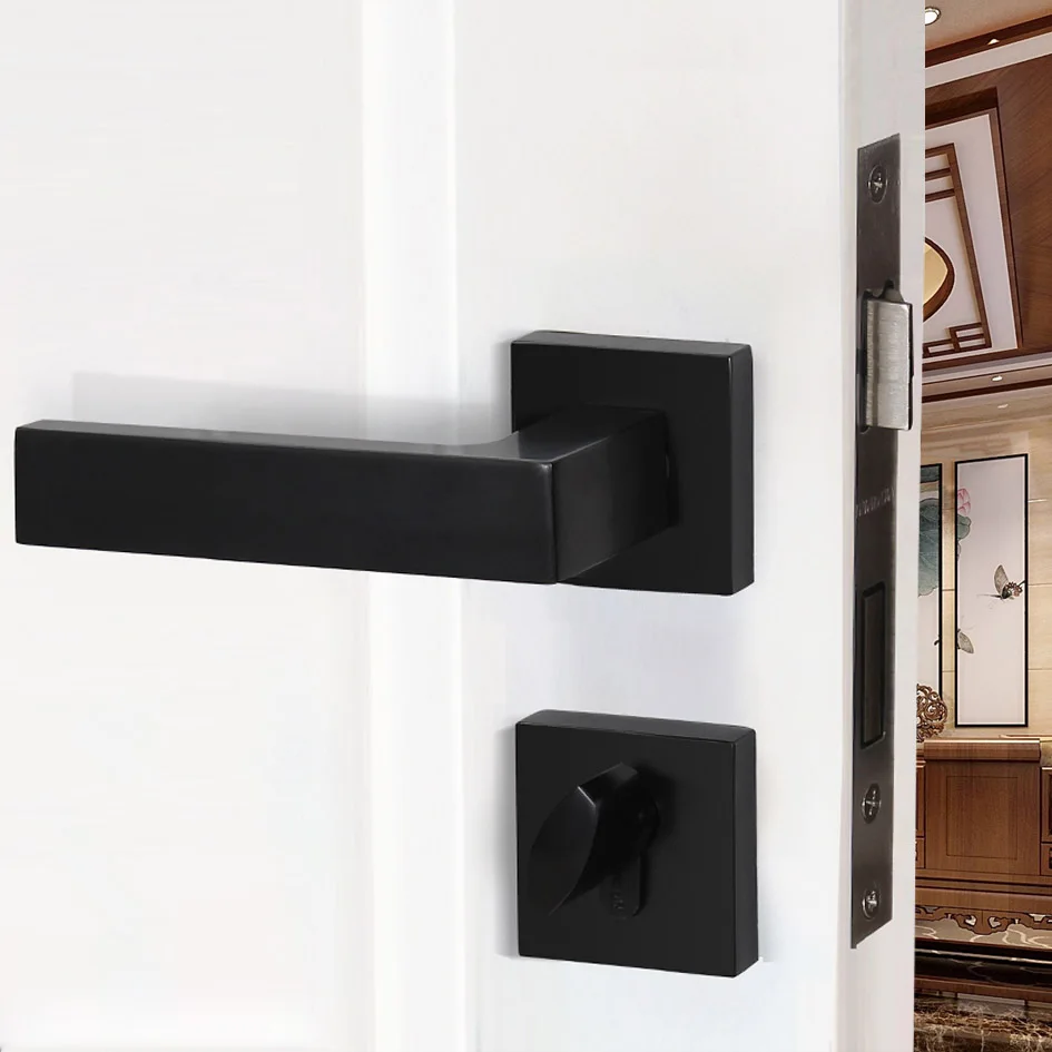 Черный замок из цинкового сплава домашняя Бесшумная дверная ручка в