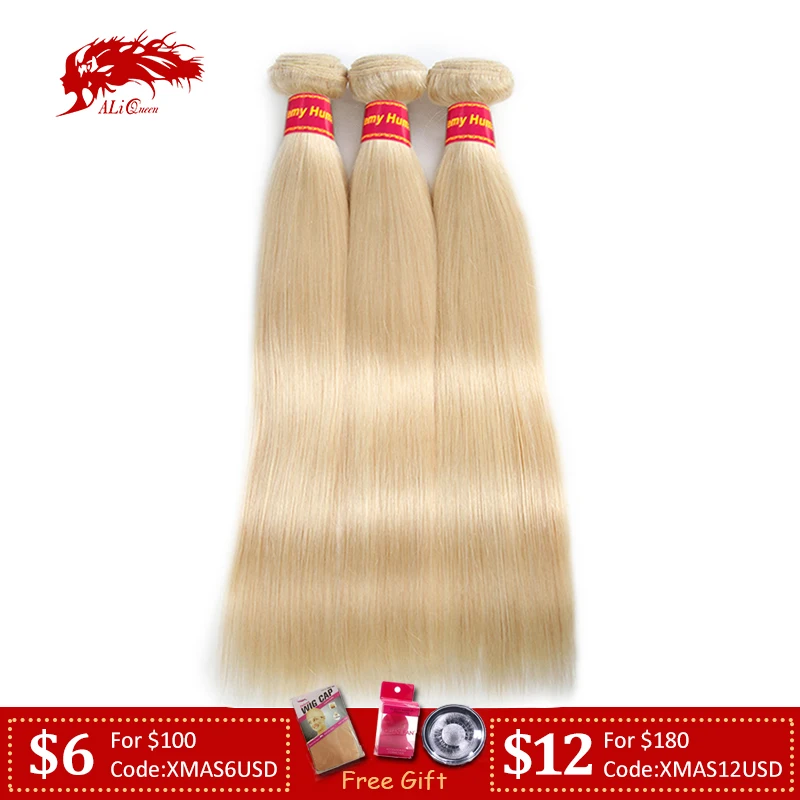 Ali queen волосы 3 шт. бразильские волосы remy плетение пряди#613/#4/#33/#30/#27/# 99J/# Бург прямые человеческие волосы для наращивания