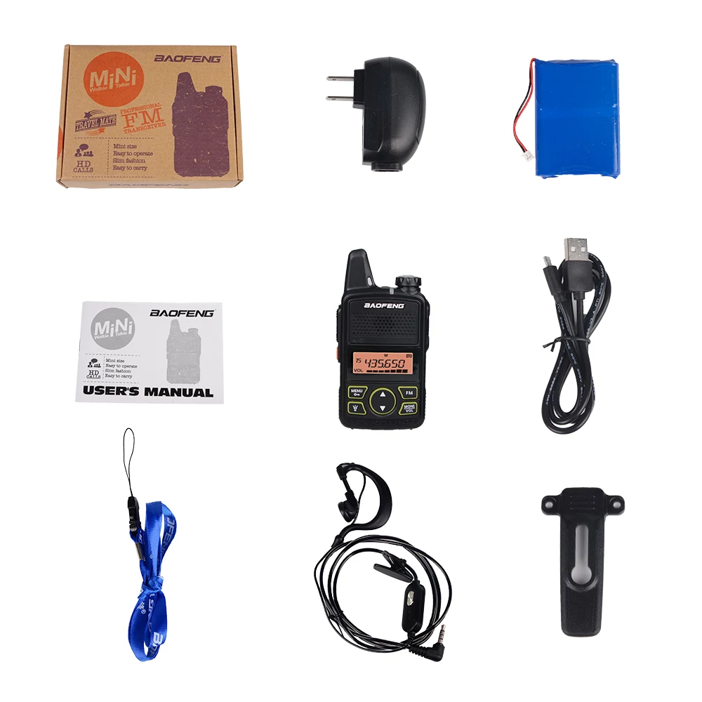 

3PCS BAOFENG T1 MINI Two Way Radio BF-T1 Walkie Talkie UHF 400-470mhz 20CH Portable Ham FM CB Radio Handheld Transceiver