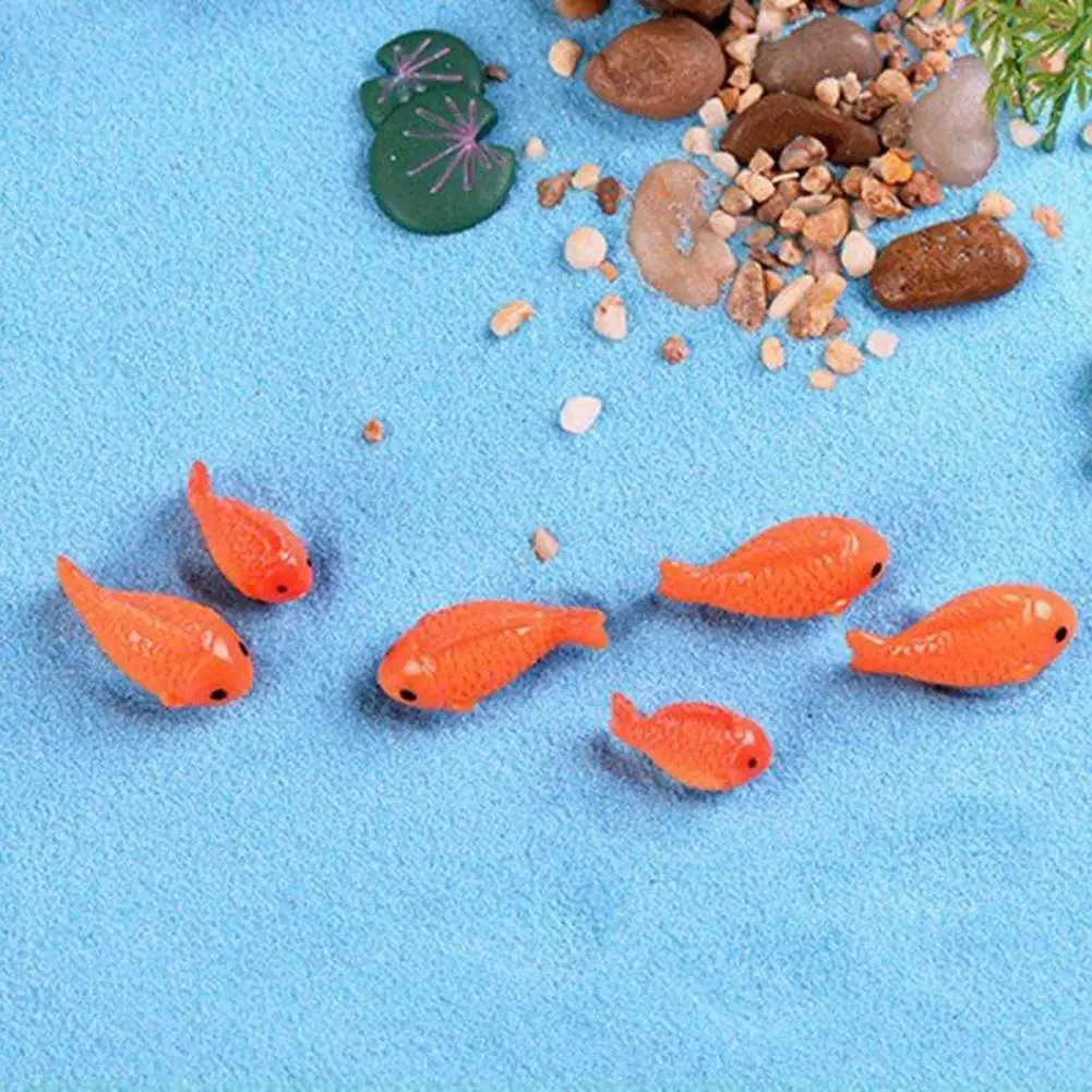 10 штук миниатюрных полимерных рыбок листья лотоса лотос пруд бонсай миниатюрное
