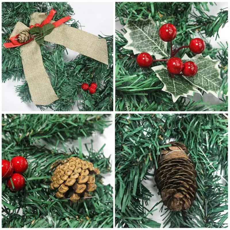 

Рождественское украшение 1,8 м, светодиодная гирлянда из ротанга, венок светильник светлые дверные подвесные украшения, искусственная Рожде...