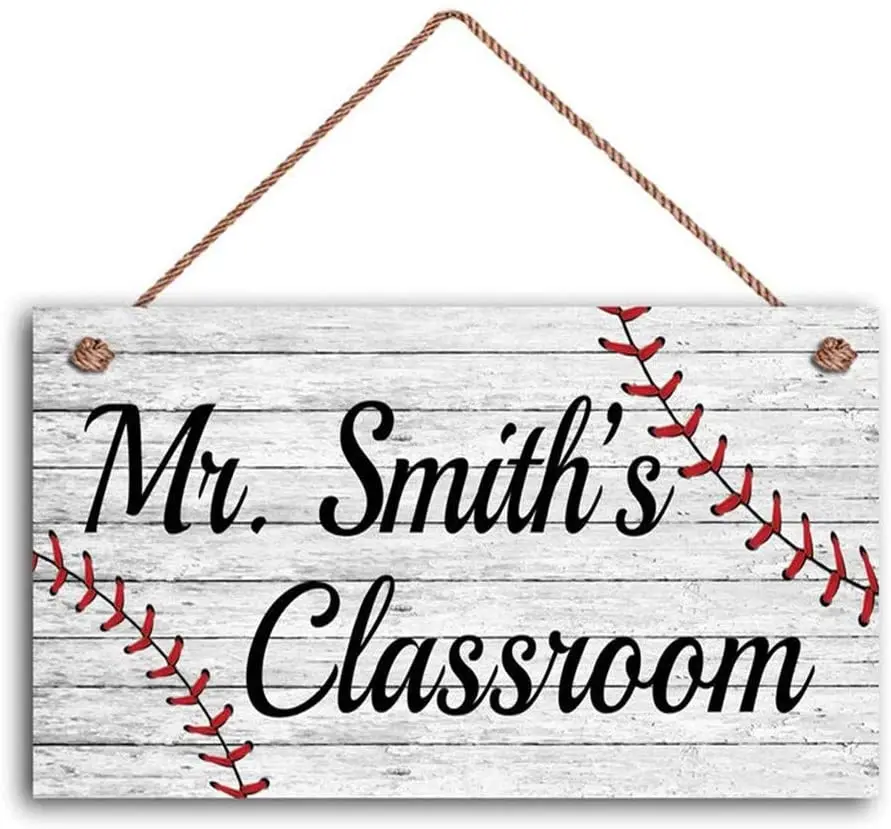 

Знак учителя jiпомогай, 8x1 2 бейсбольная лампа, имя учителя, класс или P.E. Дверной знак, подарок для учителя (M0009)