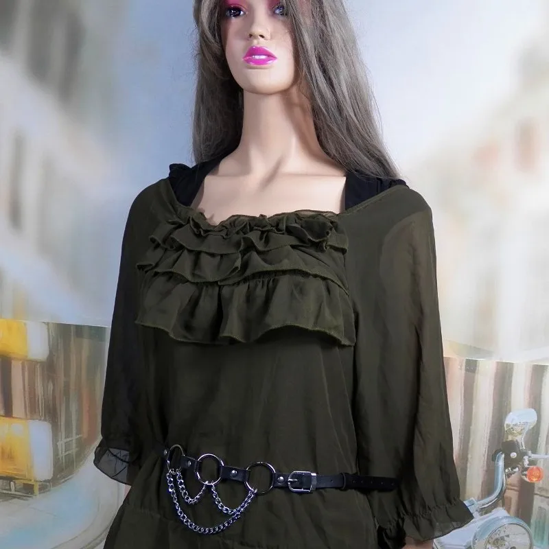 Женский кожаный ремень TOYOOSKY модный готический черного цвета в стиле хип хоп с