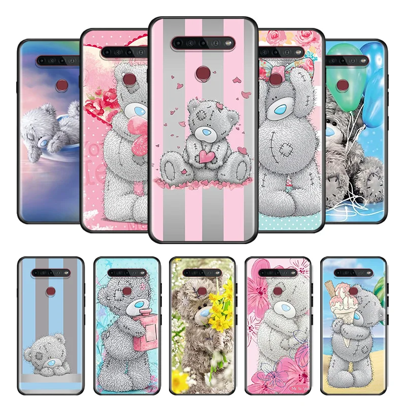 

Cute Teddy Bear For LG G8 V30 V35 V40 V50 V60 Q60 K40S K50S K41S K51S K61 K71 K22 ThinQ 5G Phone Case