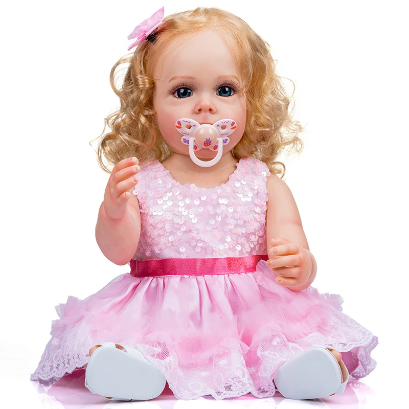 

55CM Maggi Hand-Detailed Paiting Rooted Hair Full Body Silicone Reborn Toddler Girl Princess Waterproof Toys for Girls