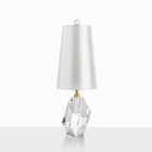 Постмодернистская прозрачная Хрустальная настольная лампа, роскошная креативная белая ткань, прикроватная тумбочка, украшение для кабинета, Светодиодный настольный светильник E27