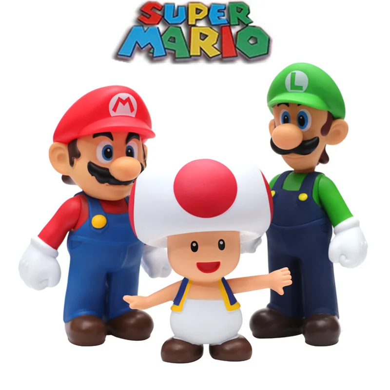 

9-inch Super Mario Odyssey Kawaii Luigi Toad High-quality Plastic Anime Doll Color Box Toys Children's Birthday Christmas Gifts