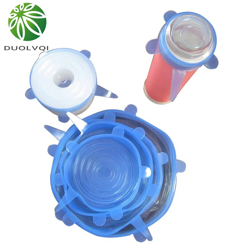 Набор эластичных силиконовых крышек прозрачная Универсальная крышка для