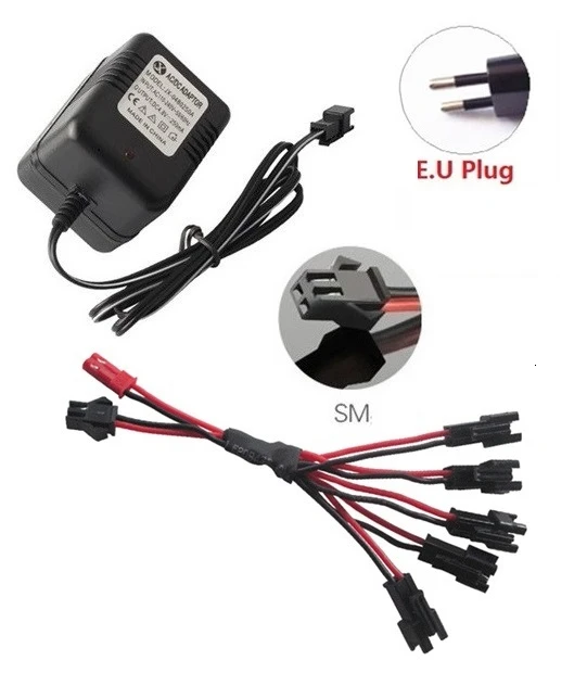Maroon SM Plug) Ni-CD 7,2 v 700mah батарея+ 7,2 v зарядное устройство для Rc игрушечного автомобиля Танк Поезд Робот Лодка пистолет AA 7,2 v перезаряжаемый аккумулятор - Цвет: Maroon