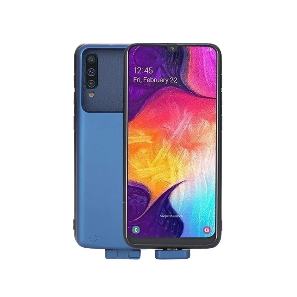 Чехол с беспроводным зарядным устройством для Galaxy A50 7000 мАч 2 в 1 магнитный мягкий