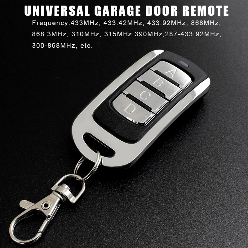 

Gate remote control 433.92mhz 868 mhz rolling fixed code garage door remote Opener Command 433mhz keychain for a barrier