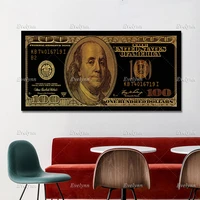 modern hd print poster modular pictures creative canvas art one hundred dollar bill gold style wall art officehome decor frame