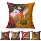 Оранжевая Мелодия Love Song нордическая Этническая миноритарная декоративная подушка для дома обложка шикарная женщина портрет автомобиль диван бросок наволочка