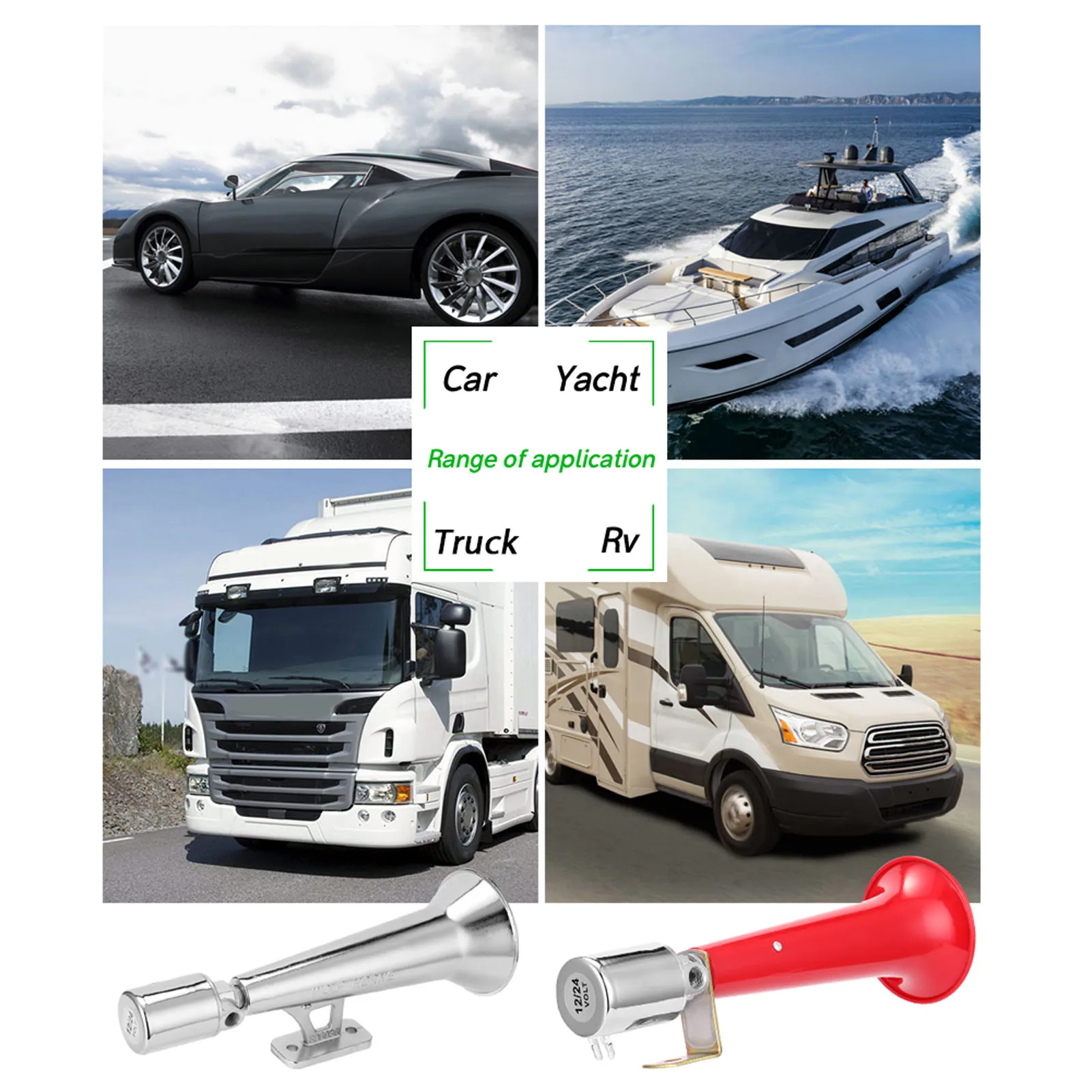 Автомобильный клаксон 12 0 в 24 В Универсальный водонепроницаемый с громким звуком