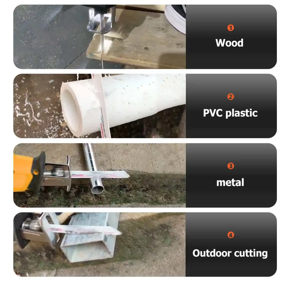 

48VF Portable Cordless Electric Reciprocating Saw Saber Metal Wood Woodworking Chainsaw Cutting Tool for Wood Metal