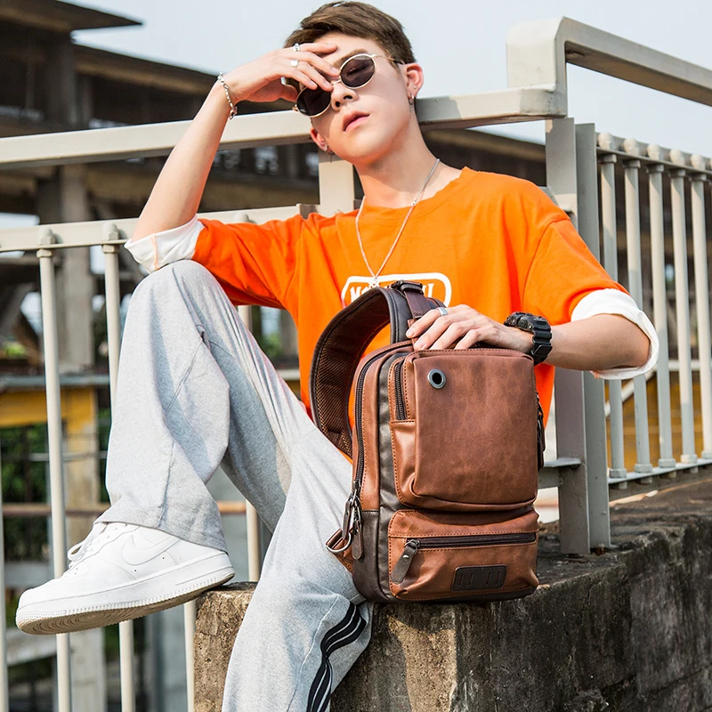 

MVA Chest Sling Bag Crossbody Shoulder Chest Back Pack Multifunction Crossbody Bags Male Waterproof Short Trip Chests Bag Pack