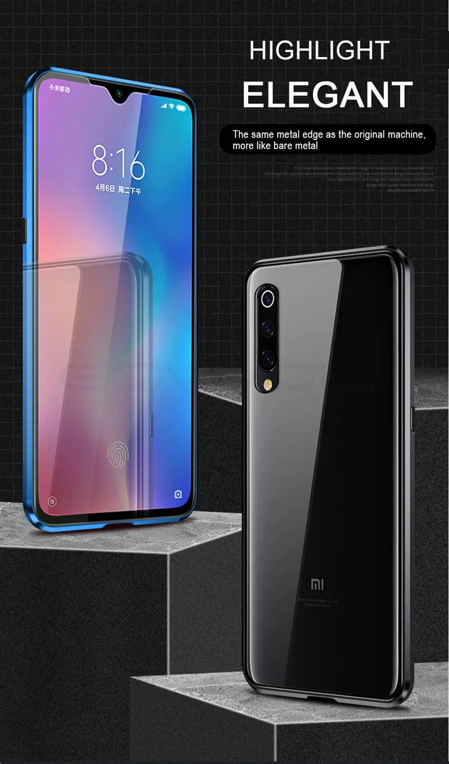 Магнитный металлический 360 чехол для samsung Galaxy A8 Plus 2018 Передняя и задняя стеклянная