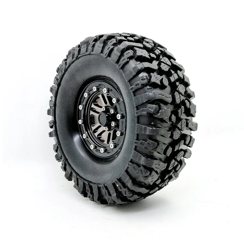 

4Pcs 1.9Inch Beadlock Wheel Rim & Rubber Tires Set 120MM for 1/10 RC Crawler Axial SCX10 90046 AXI03007 Traxxas TRX4