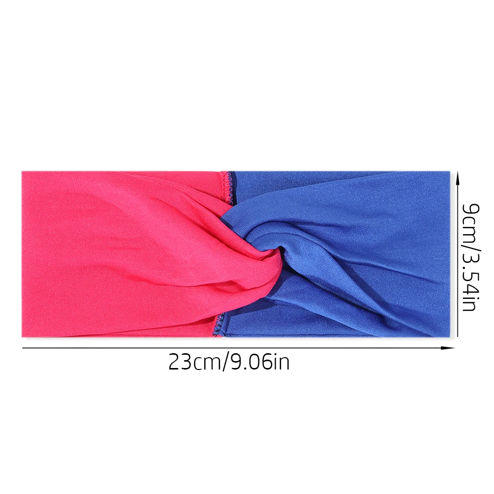 

2021 Contrast Color Soft Wide Stretch Turban Yoga Headbands Women Girls Fashion Ear Warmer Hair Accessories