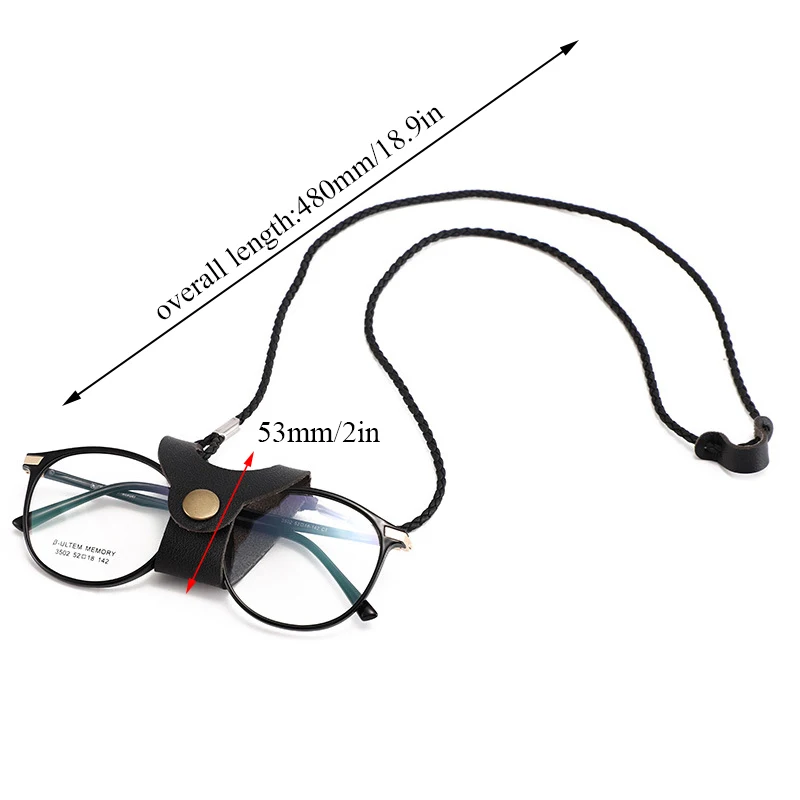 

1pc PU Leather Mini Anti-lost Hanging Neck Glasses Case Sunglasses Portable Protection Women Sunglasses Lanyard Men Case Cover