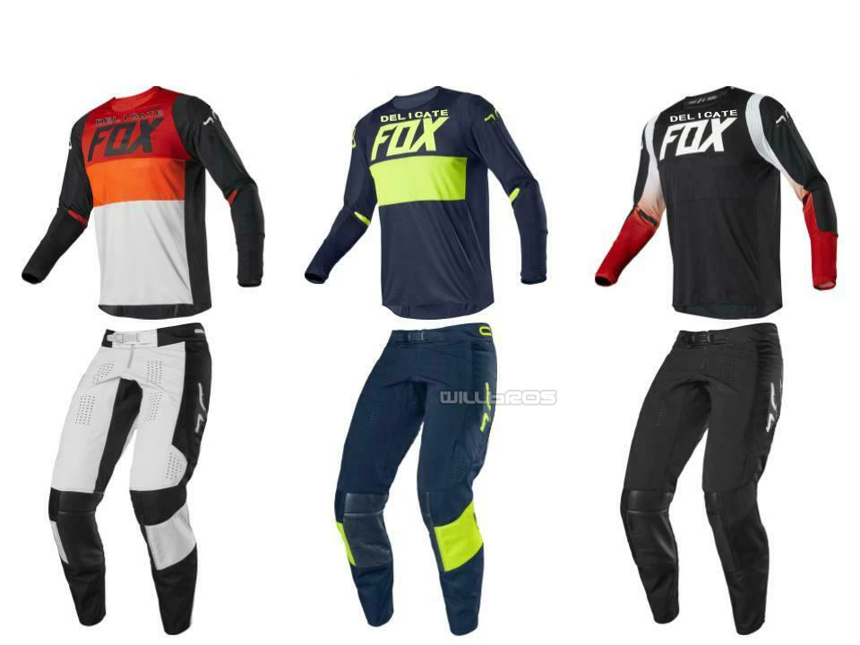 Delicate Fox Street Moto Rider мотоцикл костюм гонки 360 Bann Джерси Брюки оборудование для мотокросса набор