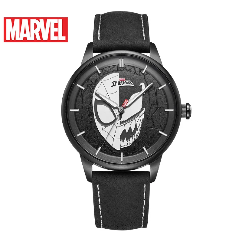 

Мужские кварцевые часы Disney Marvel, Новые повседневные светящиеся Модные индивидуальные часы с Веном, пауком