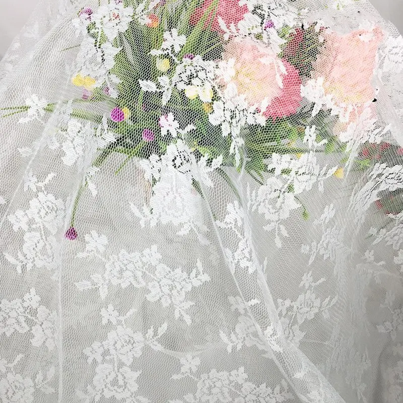 Белое Кружевное Сетчатое полотно с вышивкой для платья девочек занавески TX1222 3