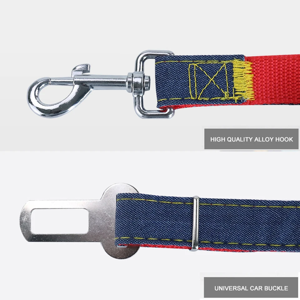 Ремень безопасности Copetsla для собак и кошек регулируемый поводок из денима щенков