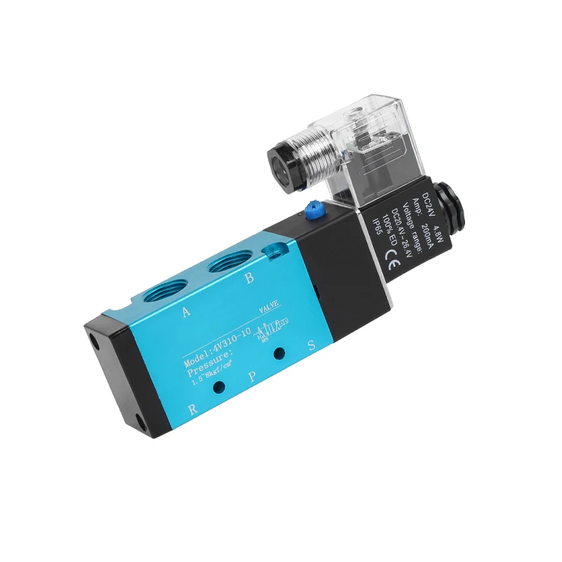 Пневматический электромагнитный клапан 5 портов способов 2 положения 8 мм 10 12