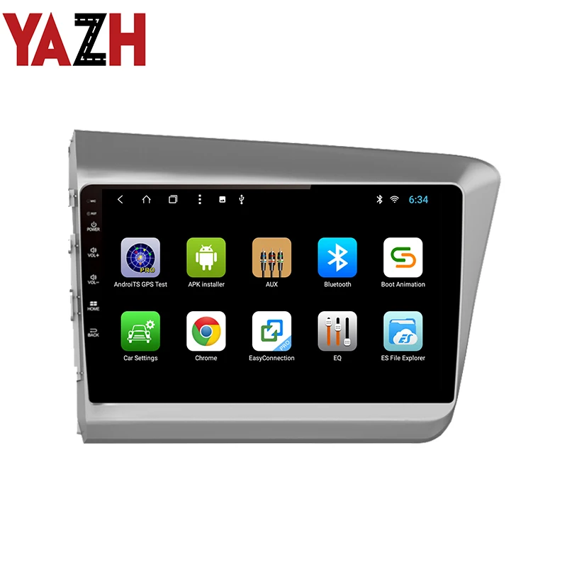 YAZH Android 9 0 центральный мультимедийный GPS для Honda Civic 2012-2015 Восьмиядерный подключи и
