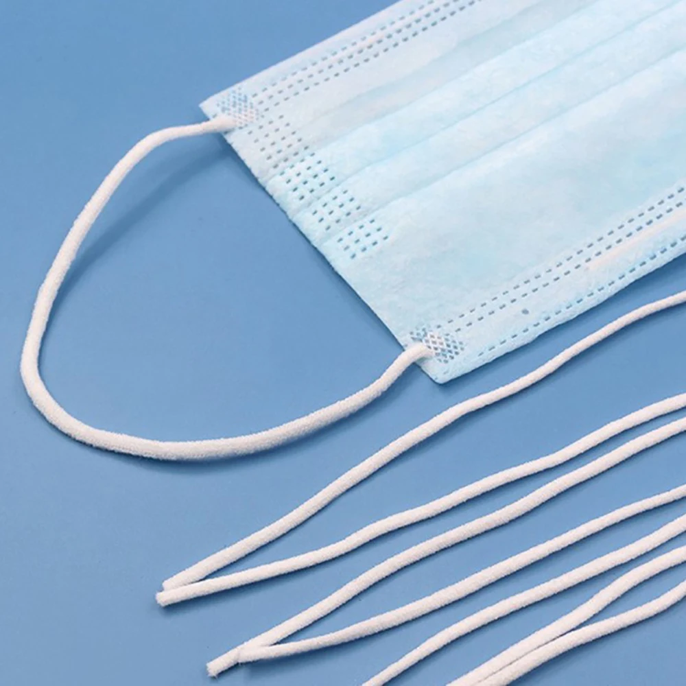 

109-Yards Length 3mm Width Round Braided Elastic Cord White Rubber Bands String Rope For Sewing Crafting DIY Accessories