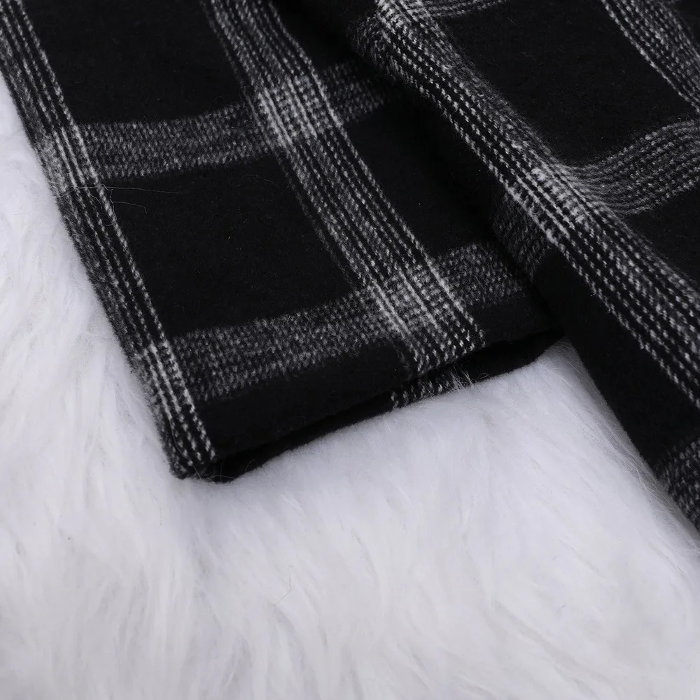 

European and American fashion hot style high-end atmosphere winter woolen coat women's plaid brushed coat